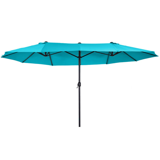 Outsunny 4.6m Double Garden Parasol in Sky Blue