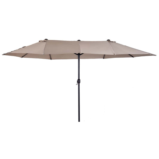 Outsunny 4.6m Double-Sided Patio Parasol Sun Umbrella in Tan