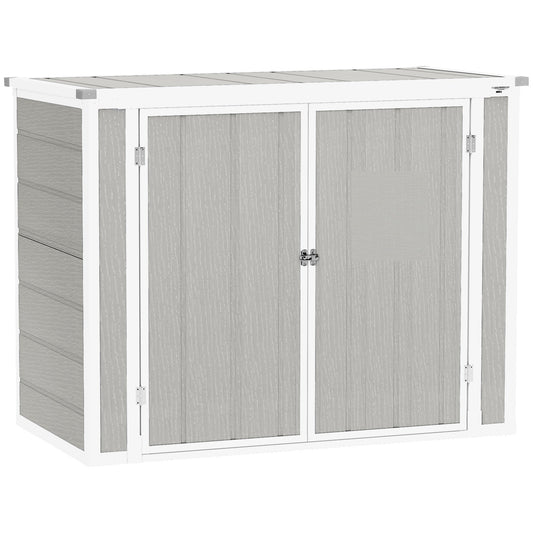 Outsunny Garden Shed in Light Grey