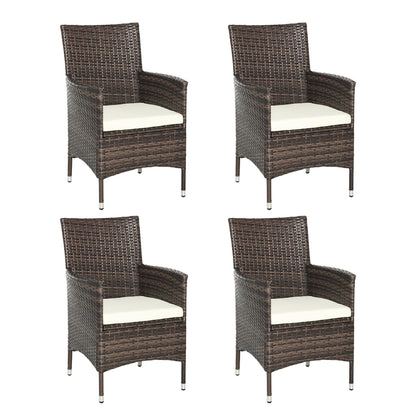 Outsunny 4 PC Rattan Chair Set in Deep Coffee
