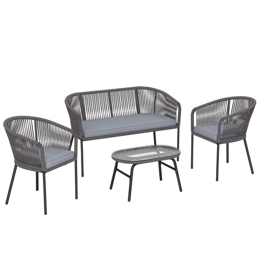 Outsunny 4 Piece Garden Furniture Set in Dark Grey