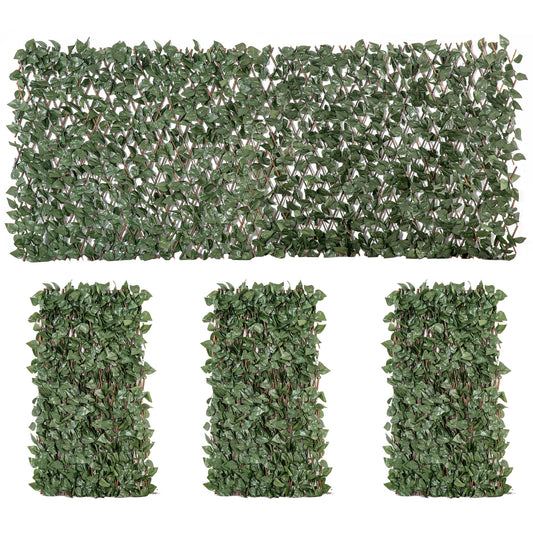 Outsunny 4 Pieces Expanding Trellis Fence in Green