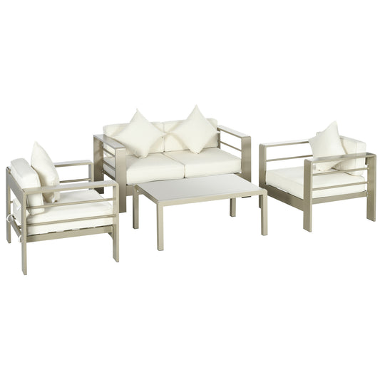 Outsunny 4 Pieces Outdoor Garden Furniture Set in Gold Tone