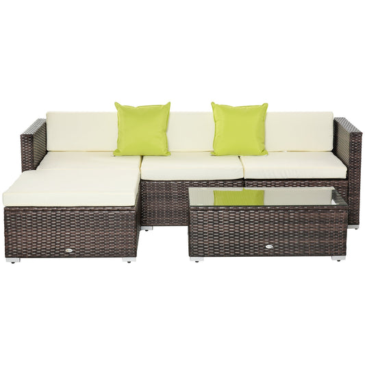 Outsunny Rattan Corner Sofa Set