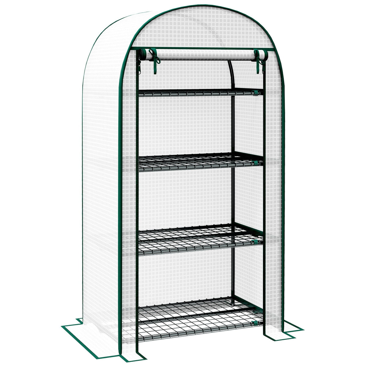 Outsunny 4 Tier Mini Greenhouse in White