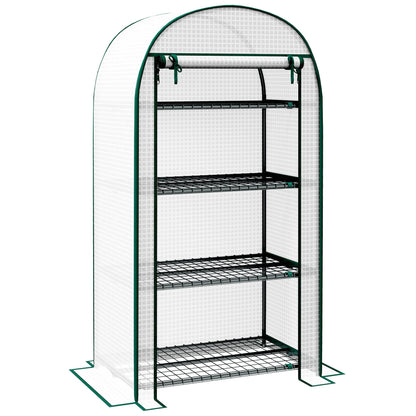 Outsunny 4 Tier Mini Greenhouse in White
