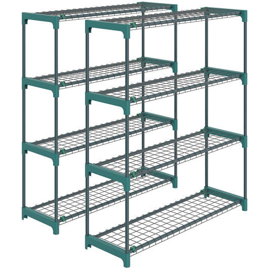 Outsunny 4-Tier Plant Stand Indoor Outdoor in Green