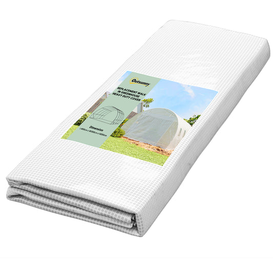 Outsunny Polytunnel Greenhouse Replacement Cover in White