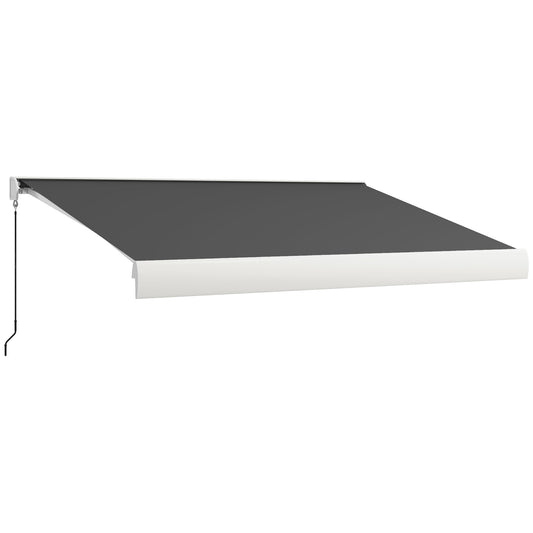 Outsunny Electric Retractable Awning with Remote Controller in Grey
