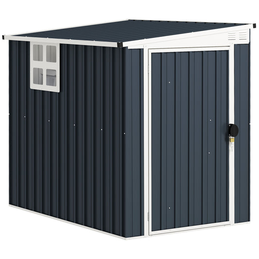 Outsunny Garden Metal Shed in Dark Grey