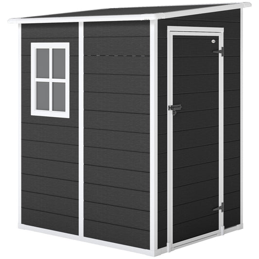Outsunny 4'x5' Garden Storage Shed in Black