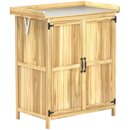 Outsunny Fir Wood Shed in a Natural Wood Finish