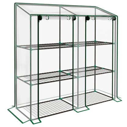 Outsunny Mini Lean-To Greenhouse in Clear
