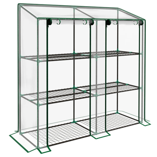 Outsunny Mini Lean-To Greenhouse in Clear
