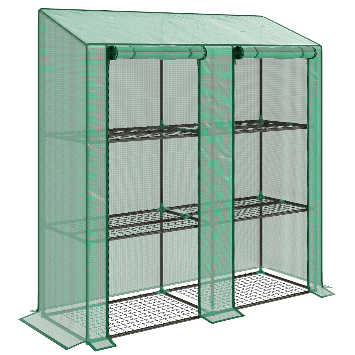Outsunny Three-Shelf Mini Greenhouse in Green