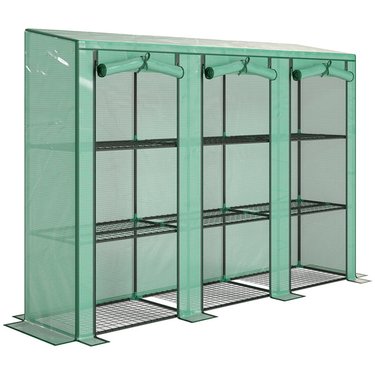 Outsunny Nine-Shelf Greenhouse in Green