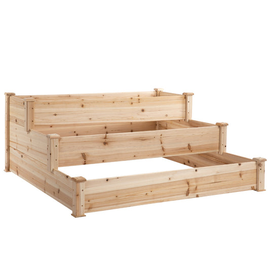 Outsunny 470L Raised Garden Bed in Natural