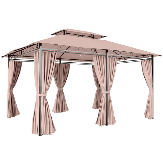 Outsunny)Garden Gazebo in Brown