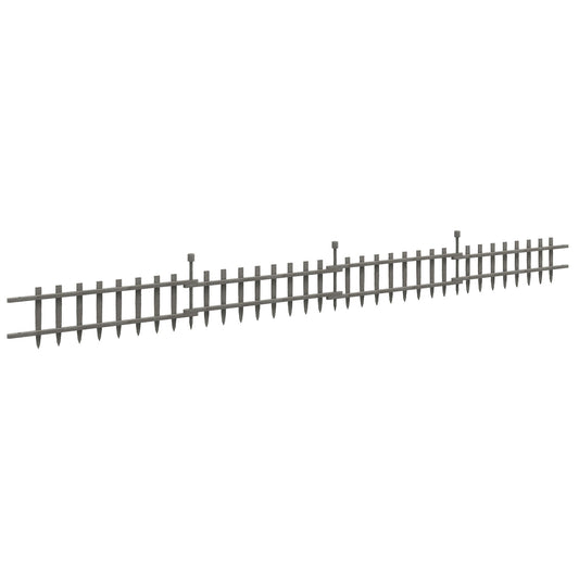 Outsunny 4PCs Wooden Garden Fencing Landscape Edging in Grey