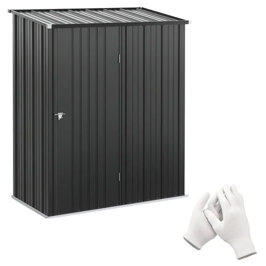 Outsunny Corrugated Steel Garden Shed in Black