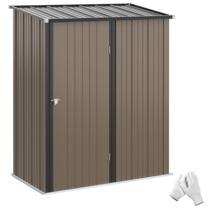 Outsunny Corrugated Steel Garden Shed in Brown