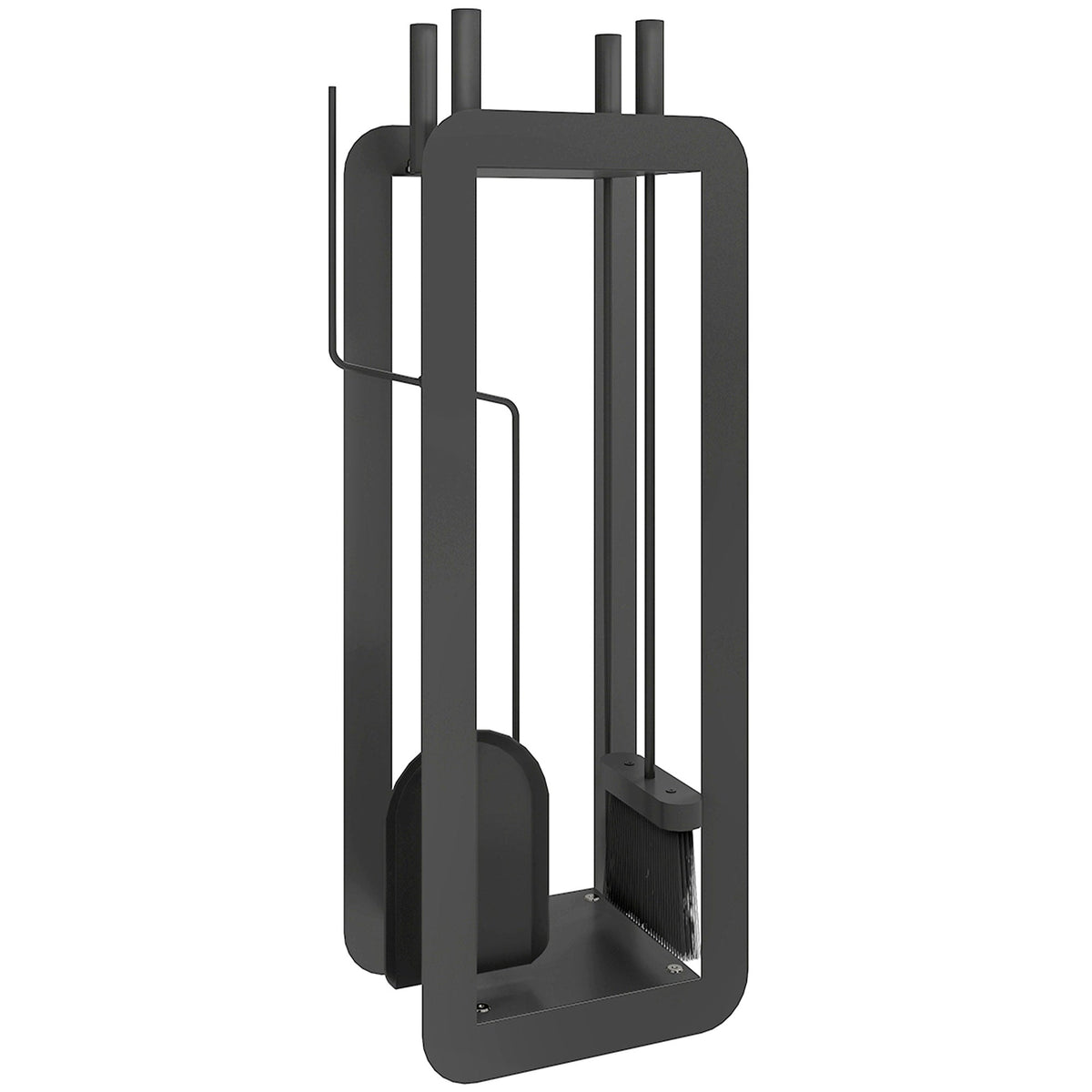 Outsunny 5 Pieces Fireplace Companion Set in Black