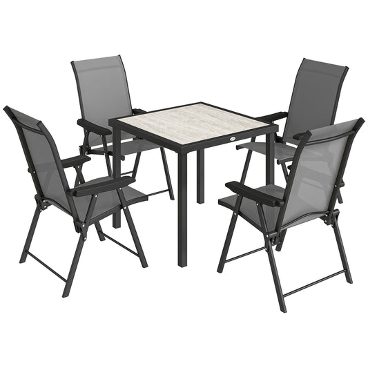 Outsunny 5 Pieces Outdoor Dining Set in Grey