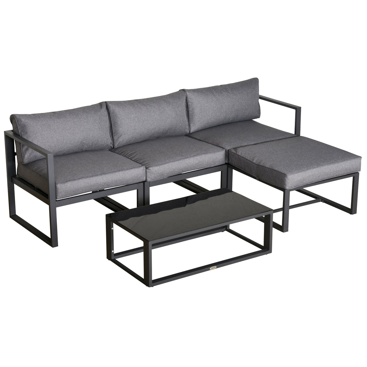 Outsunny 5 Pieces Outdoor Patio Furniture Set in Light Grey and Dark Grey