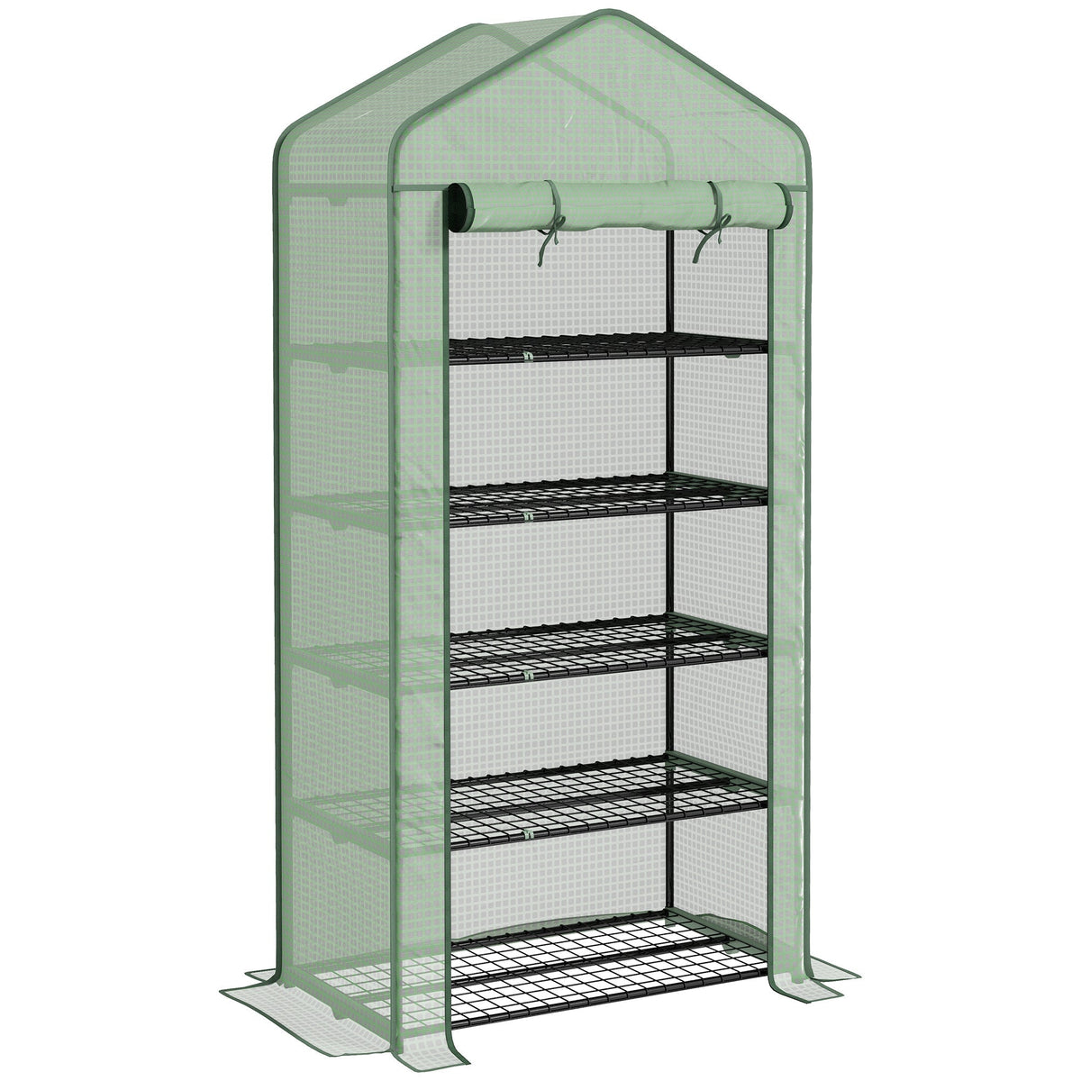 Outsunny 5 Tier Widened Mini Greenhouse in Green