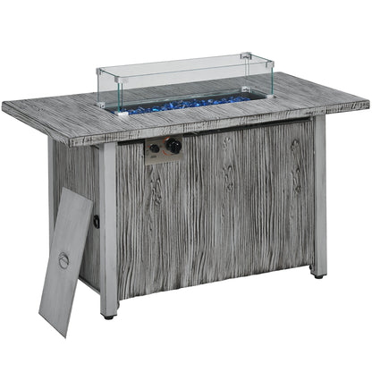 Outsunny 50,000 BTU Gas Fire Pit Table in Grey
