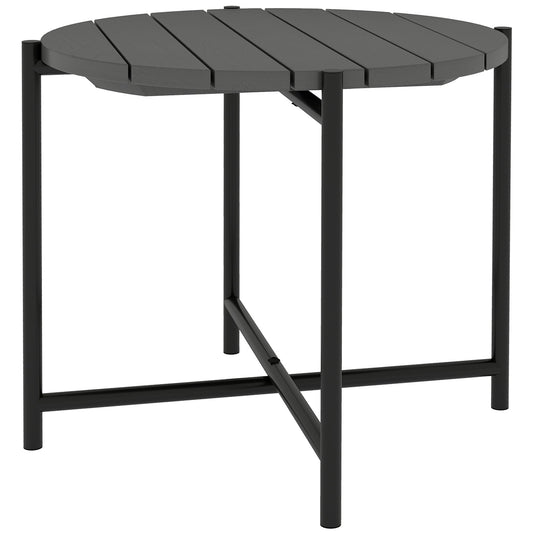 Outsunny 54 cm Round Outdoor Side Table in Dark Grey