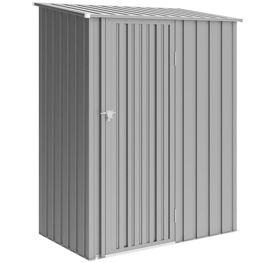 Outsunny Garden Storage Shed in Aluminium Grey