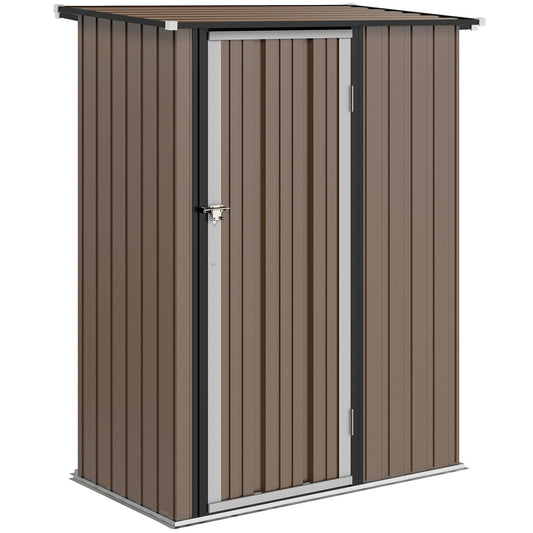 Outsunny Metal Garden Storage Shed in Brown