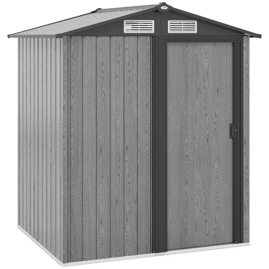 Outsunny Outdoor Garden Storage Shed in Grey Wood Effect