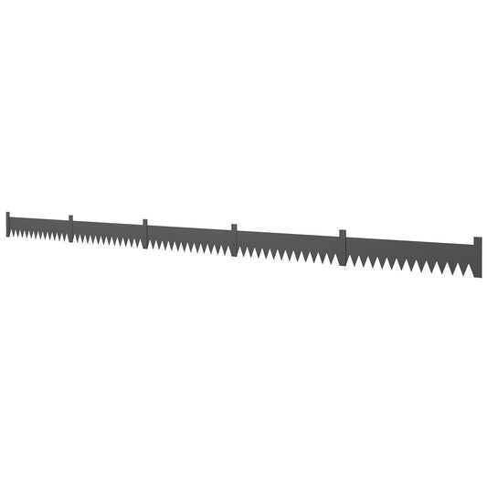 Outsunny 5pcs Garden Fence in Black