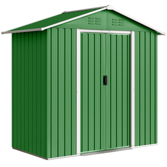 Outsunny Metal Garden Storage Shed in Green