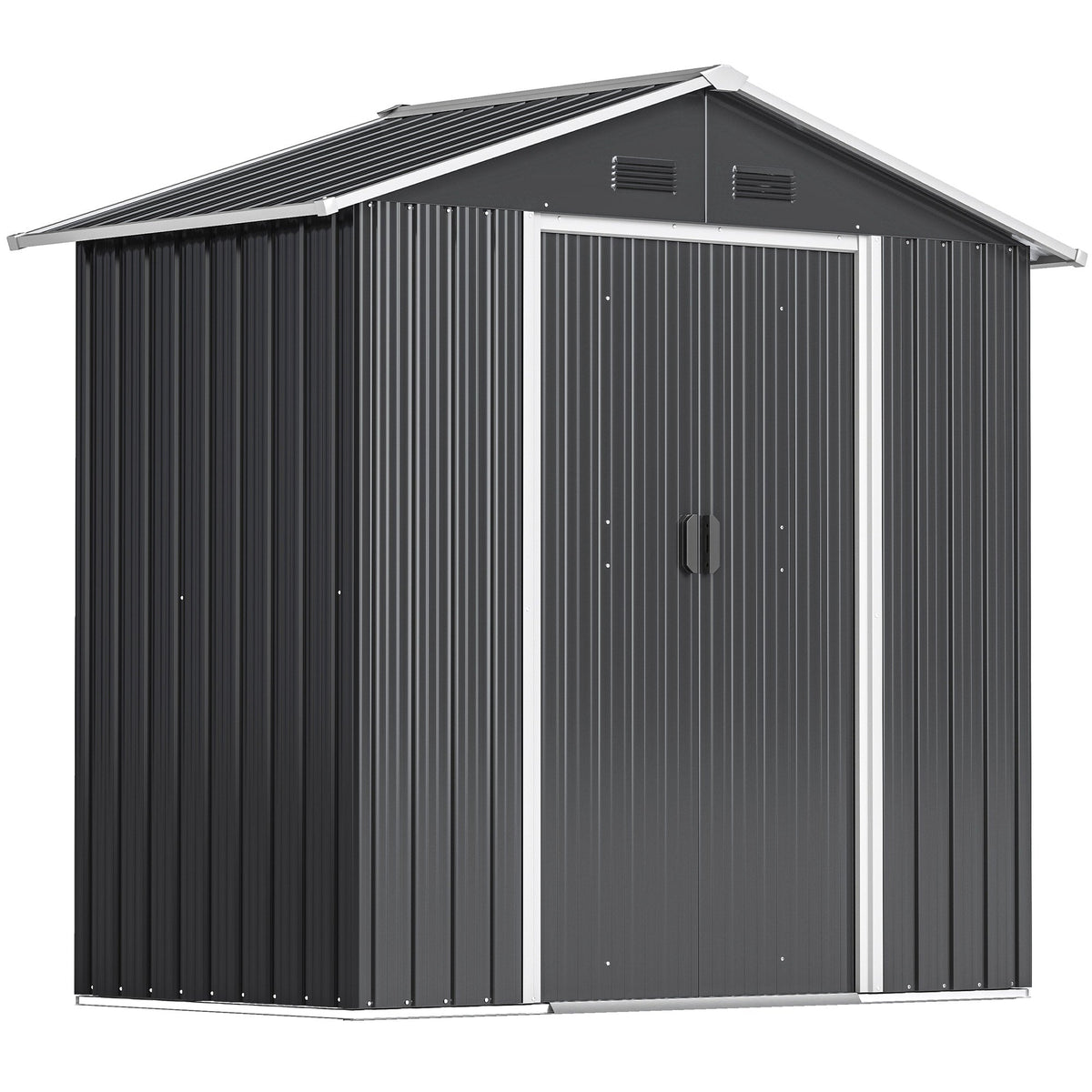 Outsunny Metal Garden Storage Shed in Dark Grey