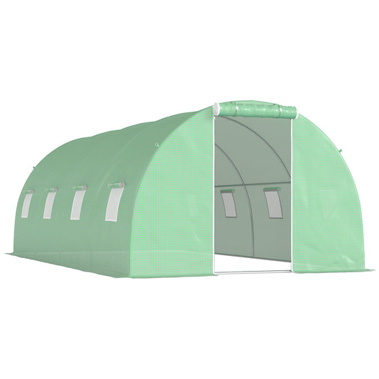 Outsunny Walk-in Polytunnel Greenhouse in Green