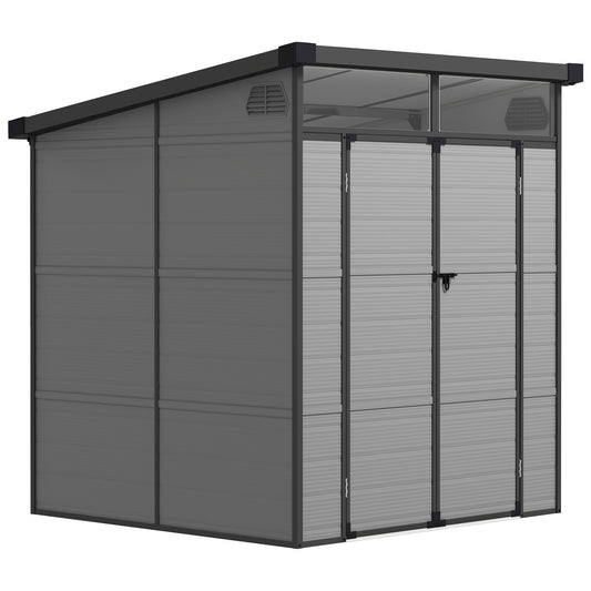 Outsunny Outdoor Storage Shed in Light Grey