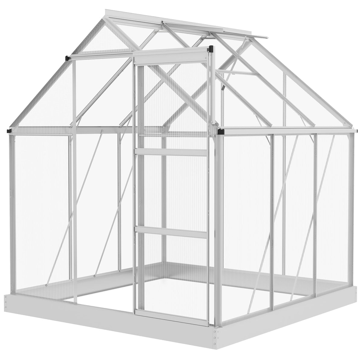 Outsunny Walk-In Greenhouse in Silver