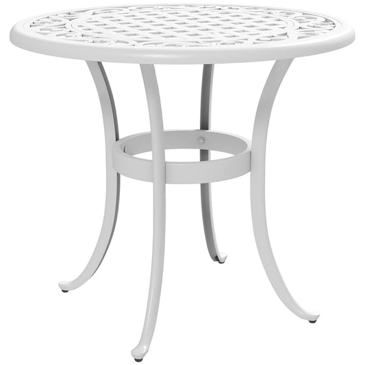 Outsunny 60 cm Round Garden Table in White