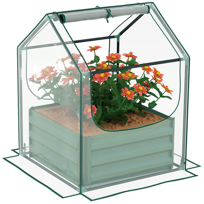 Outsunny Garden Planter Bed in Clear and Green