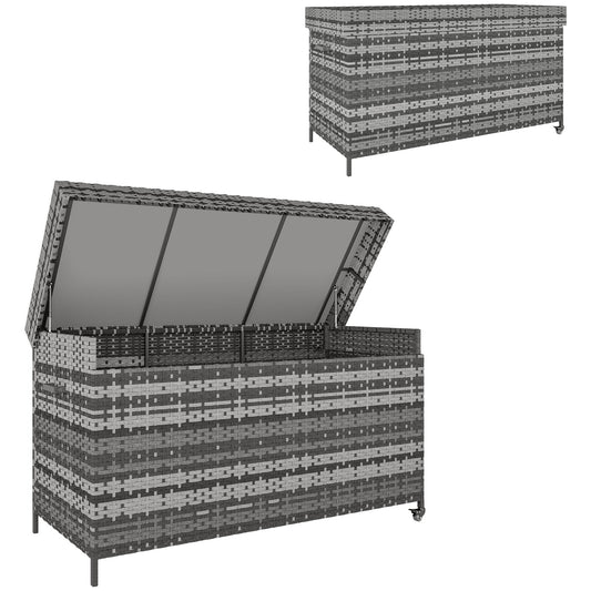 Outsunny 627 L Rattan Storage Box in Dark Grey