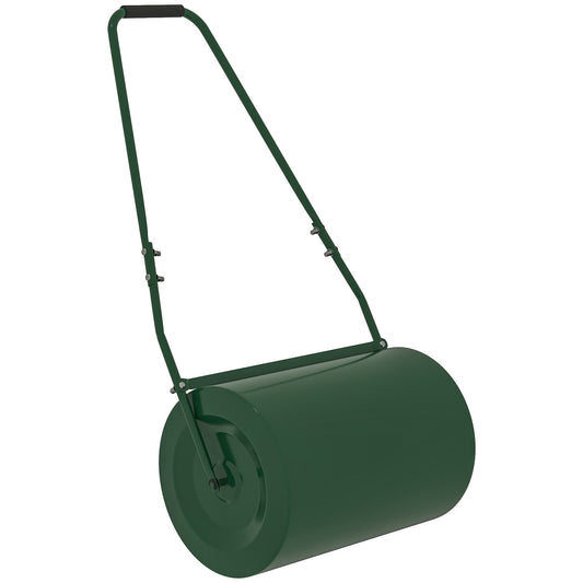 63 L Heavy Duty Water Or Sand Filled a30cm Garden Steel Lawn Roller Drum in Dark Green