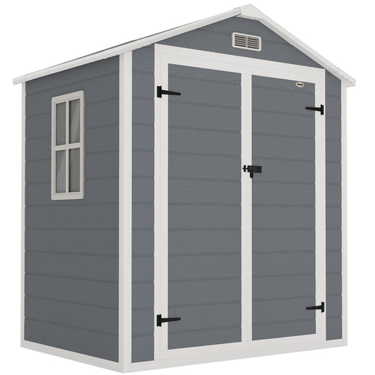 Outsunny 6'x4.5' Garden Storage Shed in Grey