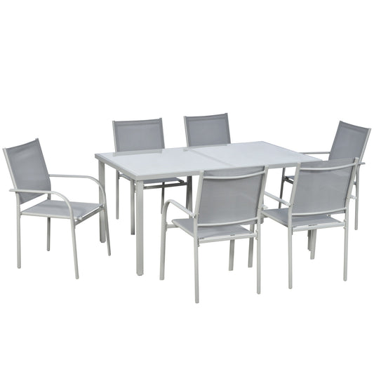 Outsunny 7 Piece Garden Dining Set in Grey