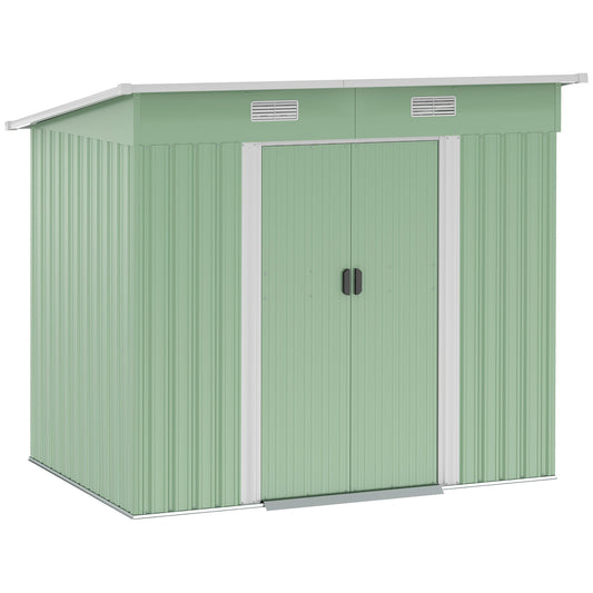 Outsunny Outdoor Garden Metal Storage Shed in Lignt Green