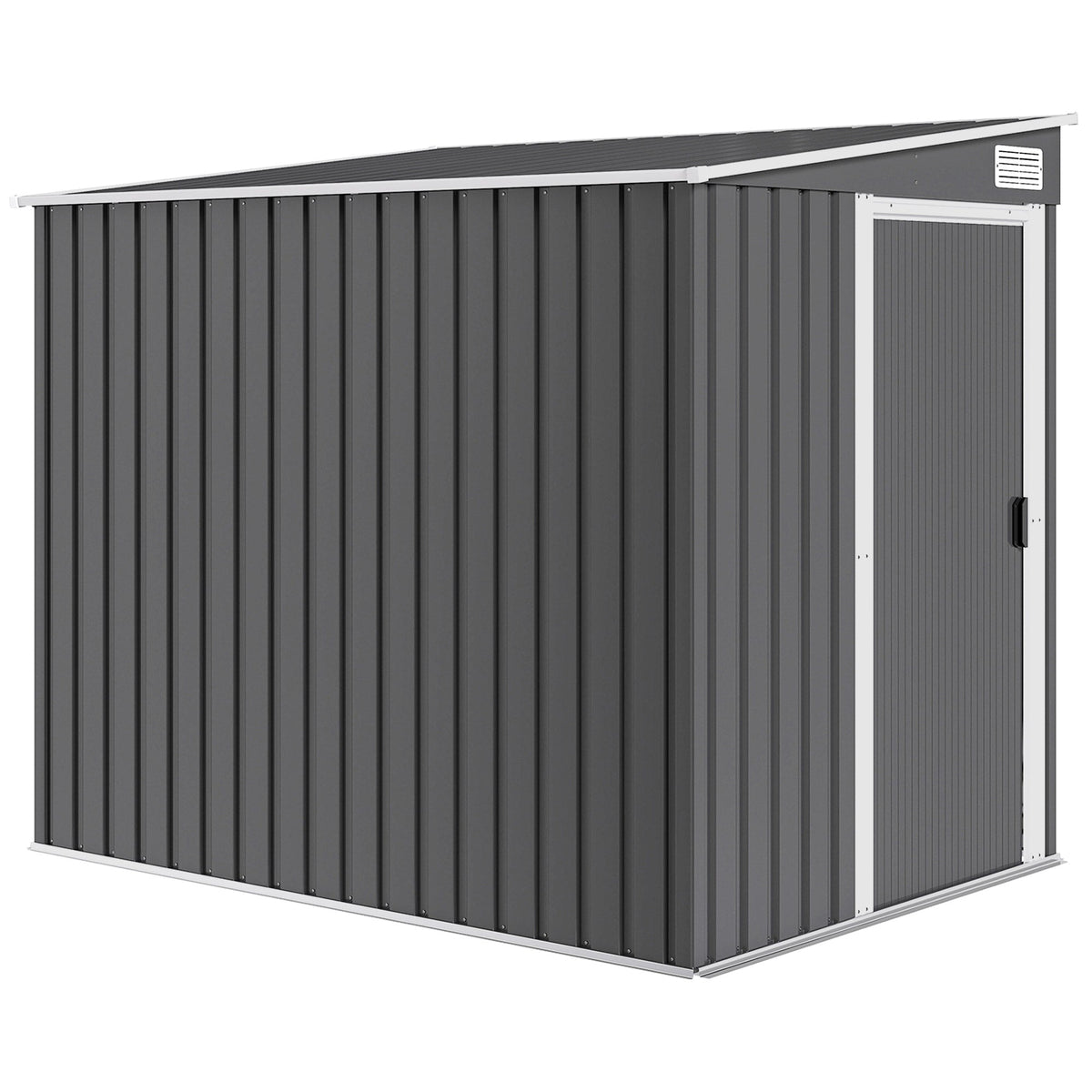 Outsunny Galvanised Metal Shed in Dark Grey