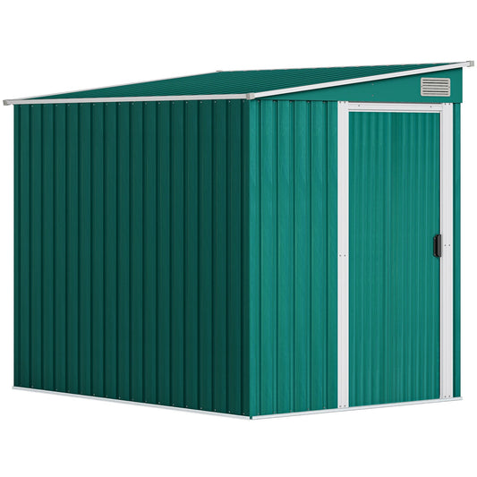 Outsunny Galvanised Metal Shed in Green