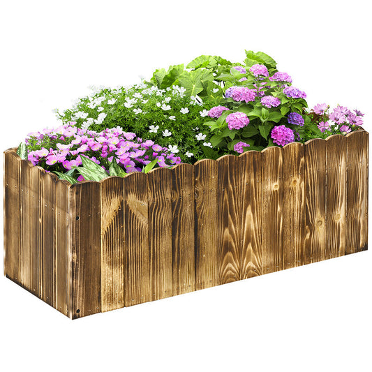 Outsunny 70L Raised Garden Bed in Natural Wood Colour
